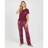 image:imageReal Essentials 2 Pack Womens Comfy Pajama Sets  Short Sleeve Ladies Loungewear Sleepwear PJs Available In PlusSet I Navy  Burgundy