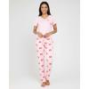 image:imageReal Essentials 2 Pack Womens Comfy Pajama Sets  Short Sleeve Ladies Loungewear Sleepwear PJs Available In PlusSet J Gray  Pink