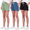 image:imageReal Essentials 3 Pack Womens Just My Plus Size Cotton French Terry Shorts Pockets Ladies Summer Casual Running Yoga Lounge Athletic Tennis Workout Active Pockets Drawstring Sweat Gym Set 3 2X