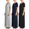image:imageReal Essentials 3 Pack Womens Soft Maxi Long Nightshirt Short Sleeve Soft Nightgown Sleep Dress Available in Plus SizeSet 10