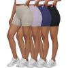 image:imageReal Essentials 4 Pack Womens 6 High Waisted Biker Shorts  Tummy Control Spandex Workout Gym Yoga Running Athletic ShortsSet 4