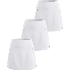image:imageReal Essentials 3 Pack Womens 16 Curved Hem Golf Skort with Zip Pockets  Ladies Athletic Tennis Pickleball Workout SkirtsSet 5