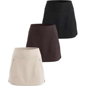 image:imageReal Essentials 3 Pack Womens 16 Curved Hem Golf Skort with Zip Pockets  Ladies Athletic Tennis Pickleball Workout SkirtsSet 6