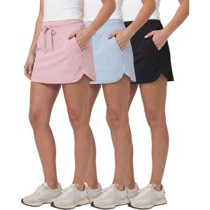 image:imageReal Essentials 3 Pack Womens 16 Tie Waistband Skort  Athletic Golf Tennis Pickleball Hiking Running Skorts with PocketsSet 8