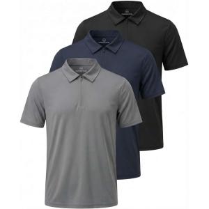 image:imageMens SS Dry Fit Zipper PoloSolid Black  Solid Navy Blazer  Solid Quiet Shade