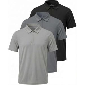 image:imageMens SS Dry Fit Zipper PoloSolid Black  Solid Quiet Shade  Solid Ultimate Grey