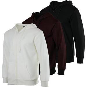 image:imageReal Essentials 3 Pack Mens Fleece Long Sleeve Full Zip Hoodie  Athletic Sweatshirt Jacket Available in Big amp TallSet 7
