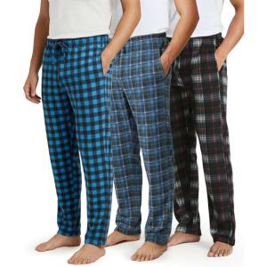 image:imageReal Essentials 3 Pack Mens Fleece Pajama Pants Loungewear Soft Pj Bottoms Sleepwear Pockets Big amp Tall AvailableSet D