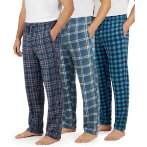 image:imageReal Essentials 3 Pack Mens Fleece Pajama Pants Loungewear Soft Pj Bottoms Sleepwear Pockets Big amp Tall AvailableSet G