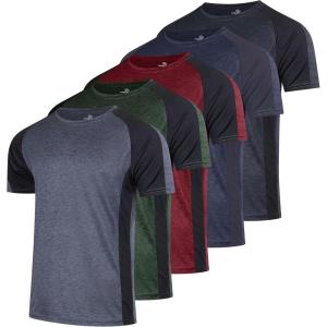 image:imageReal Essentials 5 Pack Mens DryFit Short Sleeve Crew Neck T Shirts Fitness Running Gym Workout Cool Exercise Athletic TeeSet 13
