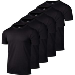 image:imageReal Essentials 5 Pack Mens DryFit Short Sleeve Crew Neck T Shirts Fitness Running Gym Workout Cool Exercise Athletic TeeSet 8