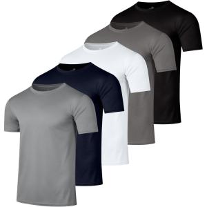image:imageReal Essentials 5 Pack Mens Mesh Short Sleeve Crew Neck TShirt  Workout Gym Active Athletic Tee Big amp Tall AvailableSet 15