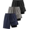 image:imageReal Essentials 3 Pack Mens 2 in 1 Mesh 7 Running Workout Gym Shorts with Compression Liner Available in Big amp TallSet 12