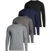 image:imageReal Essentials 4 Pack Mens DryFit Active Athletic Long Sleeve Pocket Crew TShirt Outdoors UPF 50 S5XLTSet 11