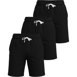 image:imageReal Essentials 3 Pack Mens Cotton 7 French Terry Lounge Sweat Shorts  Sleep Casual Shorts Pockets Big amp Tall AvailableSet 10