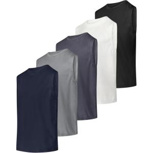 image:imageReal Essentials 5 Pack Boys DryFit Active Athletic Performance Tank TopSet 12