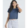 image:imageReal Essentials 4 PackWomens Lettuce Trim Ribbed Knit Short Sleeve Crop Tops Shirts Casual Summer Going Out TShirtsSet 1