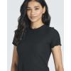 image:imageReal Essentials 4 PackWomens Lettuce Trim Ribbed Knit Short Sleeve Crop Tops Shirts Casual Summer Going Out TShirtsSet 1