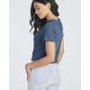 image:imageReal Essentials 4 PackWomens Lettuce Trim Ribbed Knit Short Sleeve Crop Tops Shirts Casual Summer Going Out TShirtsSet 1