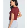 image:imageReal Essentials 4 PackWomens Lettuce Trim Ribbed Knit Short Sleeve Crop Tops Shirts Casual Summer Going Out TShirtsSet 2