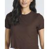 image:imageReal Essentials 4 PackWomens Lettuce Trim Ribbed Knit Short Sleeve Crop Tops Shirts Casual Summer Going Out TShirtsSet 3