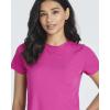 image:imageReal Essentials 4 PackWomens Lettuce Trim Ribbed Knit Short Sleeve Crop Tops Shirts Casual Summer Going Out TShirtsSet 3