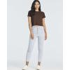 image:imageReal Essentials 4 PackWomens Lettuce Trim Ribbed Knit Short Sleeve Crop Tops Shirts Casual Summer Going Out TShirtsSet 3