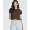 image:imageReal Essentials 4 PackWomens Lettuce Trim Ribbed Knit Short Sleeve Crop Tops Shirts Casual Summer Going Out TShirtsSet 3