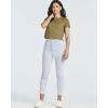 image:imageReal Essentials 4 PackWomens Lettuce Trim Ribbed Knit Short Sleeve Crop Tops Shirts Casual Summer Going Out TShirtsSet 4