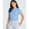 image:imageReal Essentials 4 PackWomens Lettuce Trim Ribbed Knit Short Sleeve Crop Tops Shirts Casual Summer Going Out TShirtsSet 5