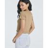 image:imageReal Essentials 4 PackWomens Lettuce Trim Ribbed Knit Short Sleeve Crop Tops Shirts Casual Summer Going Out TShirtsSet 6