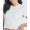 image:imageReal Essentials 4 PackWomens Lettuce Trim Ribbed Knit Short Sleeve Crop Tops Shirts Casual Summer Going Out TShirtsSet 6