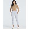 image:imageReal Essentials 4 PackWomens Lettuce Trim Ribbed Knit Short Sleeve Crop Tops Shirts Casual Summer Going Out TShirtsSet 6