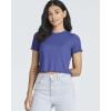 image:imageReal Essentials 4 PackWomens Lettuce Trim Ribbed Knit Short Sleeve Crop Tops Shirts Casual Summer Going Out TShirtsSet 7