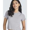 image:imageReal Essentials 4 PackWomens Lettuce Trim Ribbed Knit Short Sleeve Crop Tops Shirts Casual Summer Going Out TShirtsSet 8