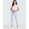 image:imageReal Essentials 4 PackWomens Lettuce Trim Ribbed Knit Short Sleeve Crop Tops Shirts Casual Summer Going Out TShirtsSet 8