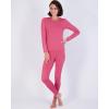 image:imageReal Essentials 4 Piece Womens Thermal Underwear Set  Thermal Underwear for Women Fleece Lined Top amp Bottom Long JohnsSet 5