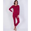image:imageReal Essentials 4 Piece Womens Thermal Underwear Set  Thermal Underwear for Women Fleece Lined Top amp Bottom Long JohnsSet 8