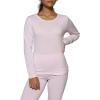 image:imageReal Essentials 4 Piece Womens Thermal Underwear Set  Thermal Underwear for Women Fleece Lined Top amp Bottom Long JohnsSet D