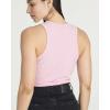 image:imageReal Essentials 5 Pack Womens Ribbed Crop Tank Tops Sleeveless Racerback Workout Yoga Athletic amp Casual ShirtsSet 1
