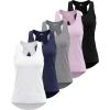 image:imageReal Essentials 5 Pack Womens Crossback Keyhole Open Back Workout Tank Top DryFit Sleeveless Yoga Gym Available in PlusSet 10