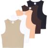 image:imageReal Essentials 5 Pack Womens Ribbed Crop Tank Tops Sleeveless Racerback Workout Yoga Athletic amp Casual ShirtsSet 3