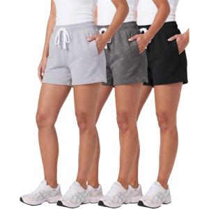 image:imageReal Essentials 3 Pack Womens Cotton French Terry Shorts Pockets  Casual Athletic Lounge Available in PlusSet 9