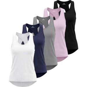 image:imageReal Essentials 5 Pack Womens Crossback Keyhole Open Back Workout Tank Top DryFit Sleeveless Yoga Gym Available in PlusSet 10