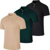 image:imageReal Essentials 3 Pack Mens Cotton Short Sleeve Polo  Collared Pique Golf Shirt Casual Performance Big amp Tall AvailableSet a