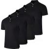image:imageReal Essentials 4 Pack Mens Cotton Short Sleeve Polo  Collared Pique Golf Shirt Casual Performance Big amp Tall AvailableSet 13
