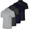 image:imageReal Essentials 4 Pack Mens Cotton Short Sleeve Polo  Collared Pique Golf Shirt Casual Performance Big amp Tall AvailableSet 14