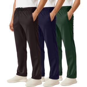 image:imageReal Essentials 3 Pack Mens Mesh Open Bottom Sweatpants Gym Active Athletic Workout Casual Pants with Pockets Big amp TallSet 3