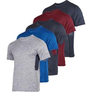 image:imageReal Essentials 5 Pack Boys Dry Fit Short Sleeve TShirt  Athletic Baseball Soccer Tee Tops for Kids Youth amp TeensSet E