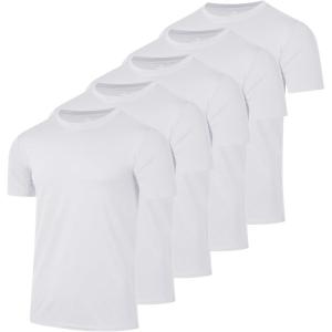image:imageReal Essentials 5 Pack Boys Dry Fit Short Sleeve TShirt  Athletic Baseball Soccer Tee Tops for Kids Youth amp TeensSet F
